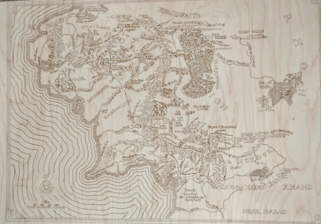 Lord of the Rings Map. It is 32 x 24 done on maple plywood.